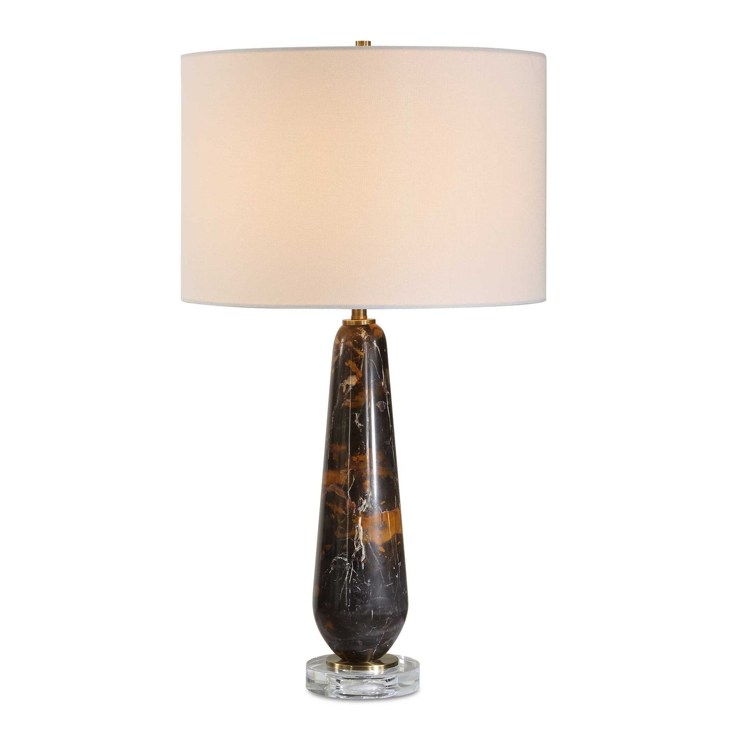 Dames - Dark Marble Table Lamp - Black / Brown