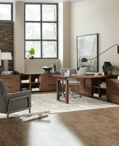 Home Office - Two-Door Cabinet - Dark Brown
