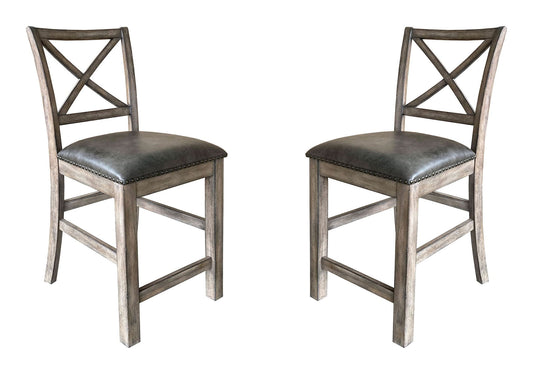 Lodge Dining - Upholstered Counter Chair (Set of 2) - Siltstone