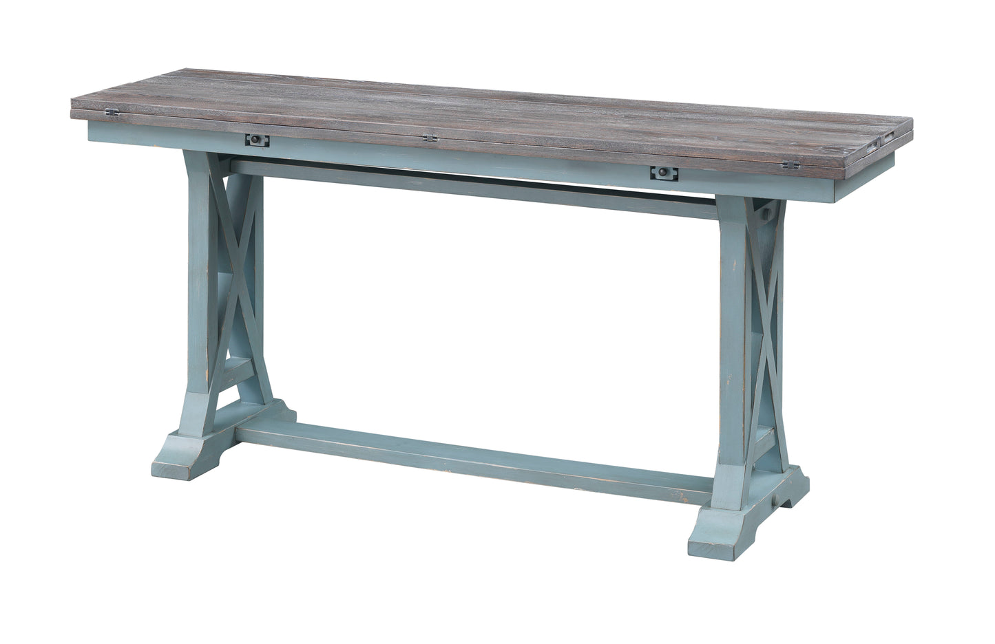 Bar Harbor - Hand Painted Table With Plank Style Top