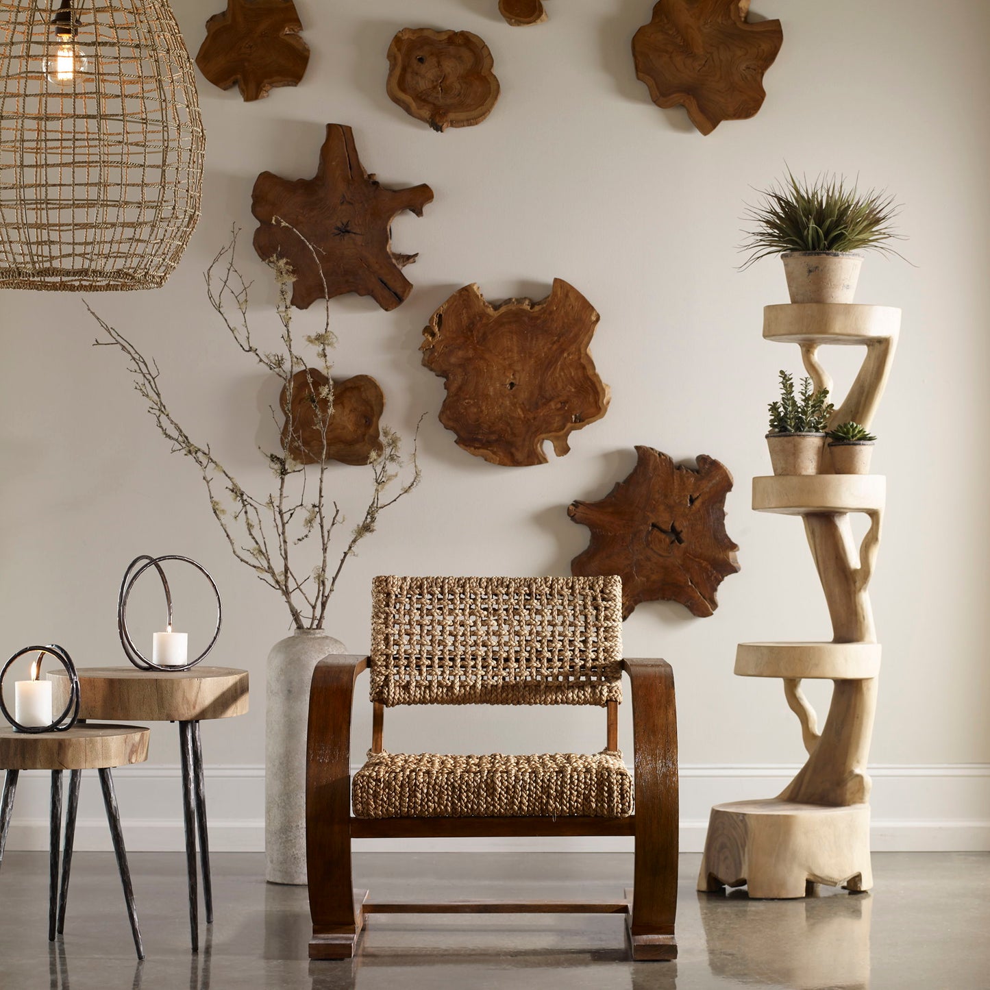 Kalani - Teak Wall Art (Set of 3) - Light Brown