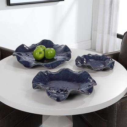 Abella - Ceramic Wall Decor (Set of 3) - Blue