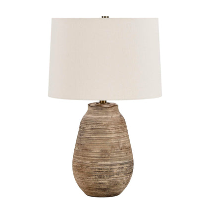 Tonachio - Etched Urn Table Lamp - Brown