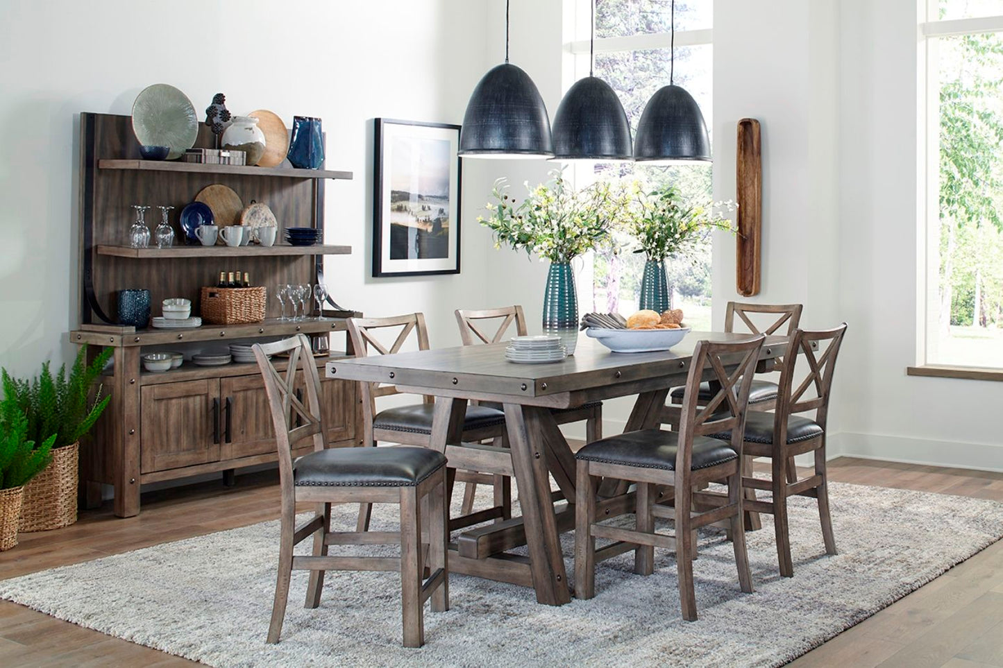 Lodge Dining - Counter Height Extendable Dining Table - Siltstone