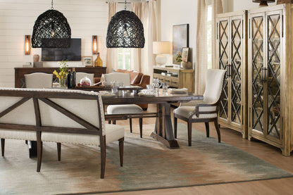 American Life - Roslyn County Trestle Dining Table With Leaves - Dark Brown