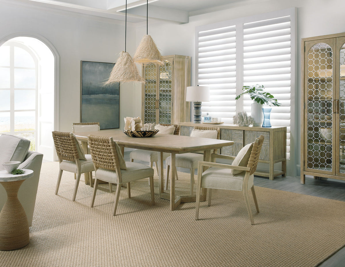 Surfrider - Woven Back Arm Chair (Set of 2) - Beige / Light Brown