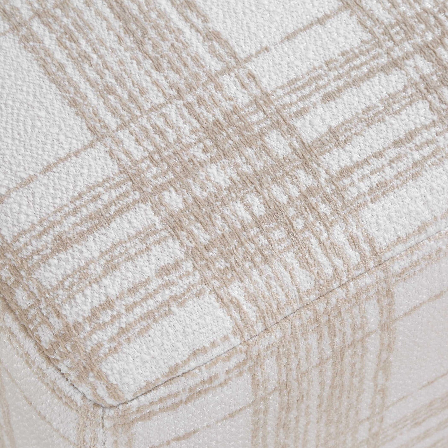 Joie - Porcelain Plaid Ottoman - White