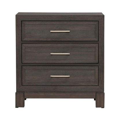 Modern Edge - Nightstand With Charging Station - Brown