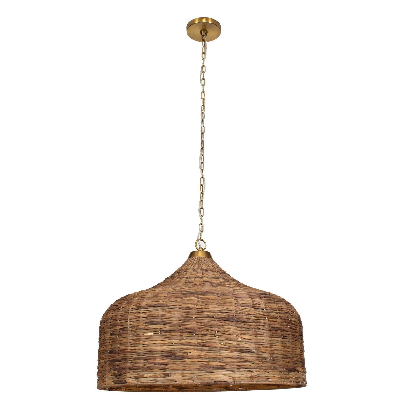 Tauranga - Seagrass 5 Light Pendant - Light Brown