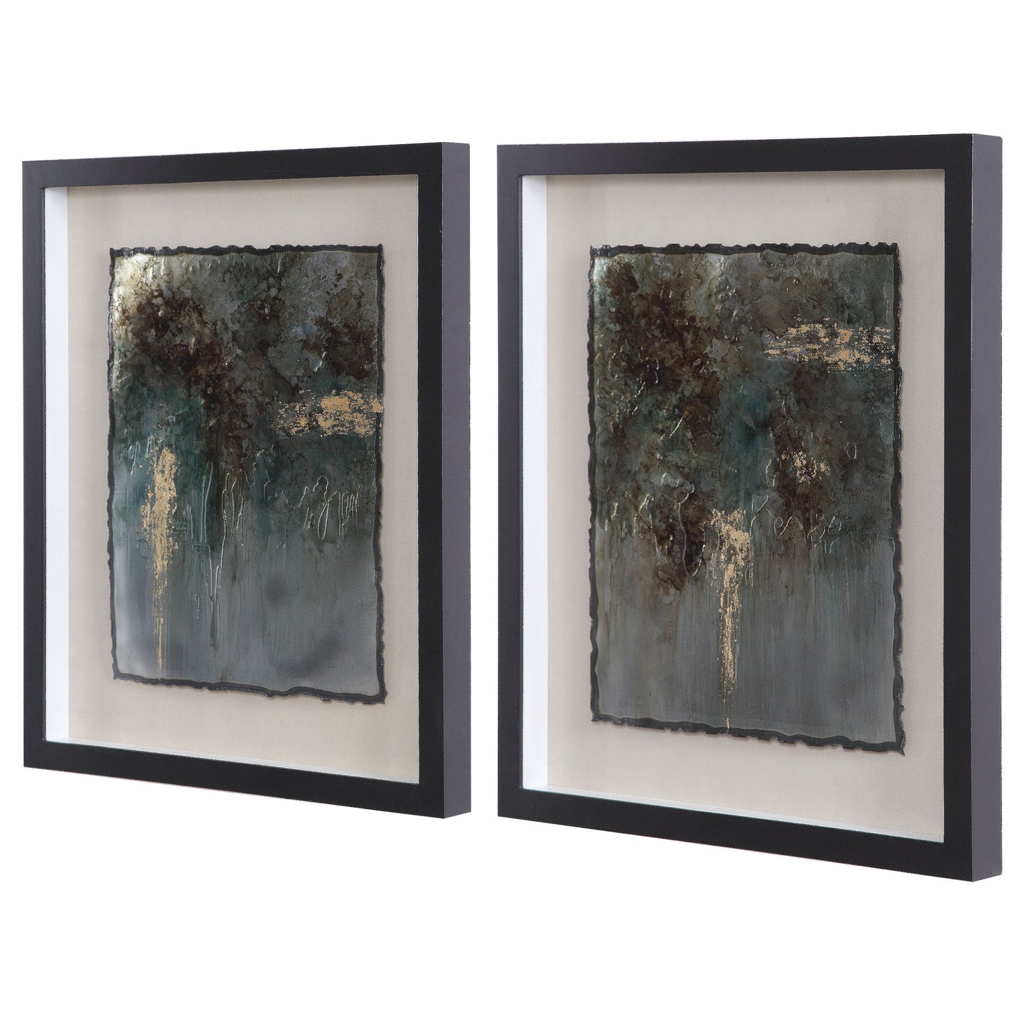 Rustic Patina - Framed Prints (Set of 2) - Black