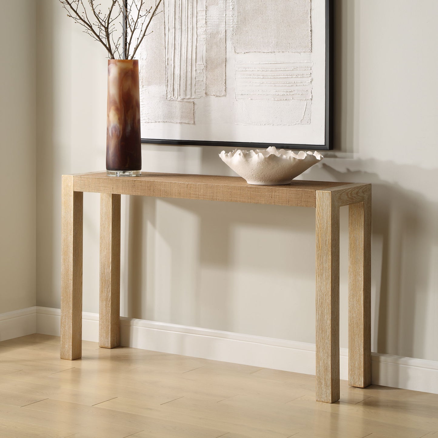 Bentley - Grasscloth Console Table