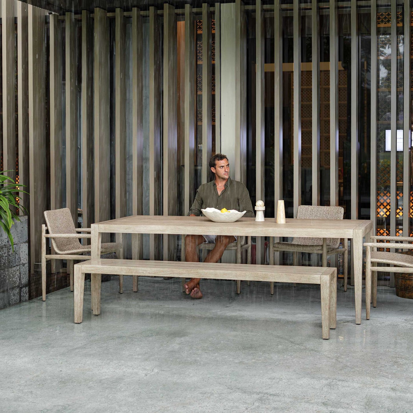 Sumba - Wicker Outdoor Dining Chair - Gray