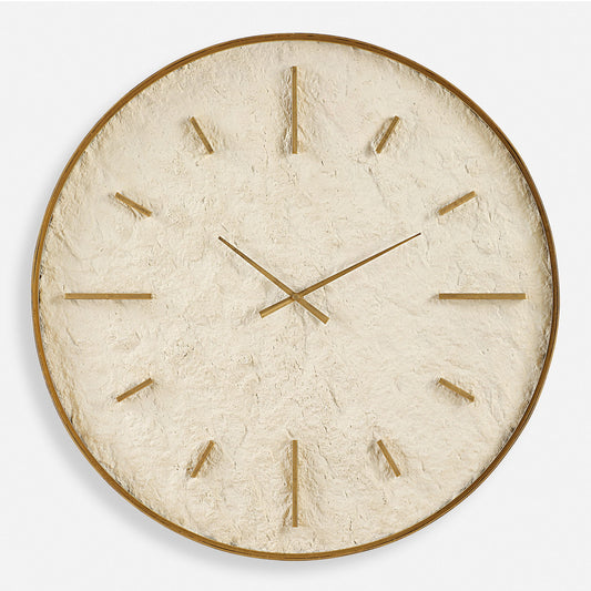 Stone Serenity - Wall Clock - Light Brown