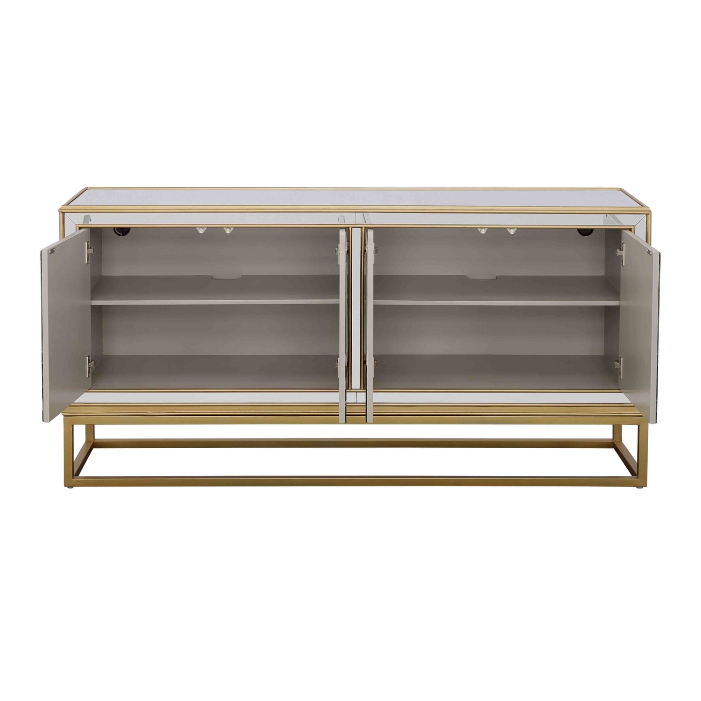 Fostoria - Four Door Credenza - Gold / Mirror