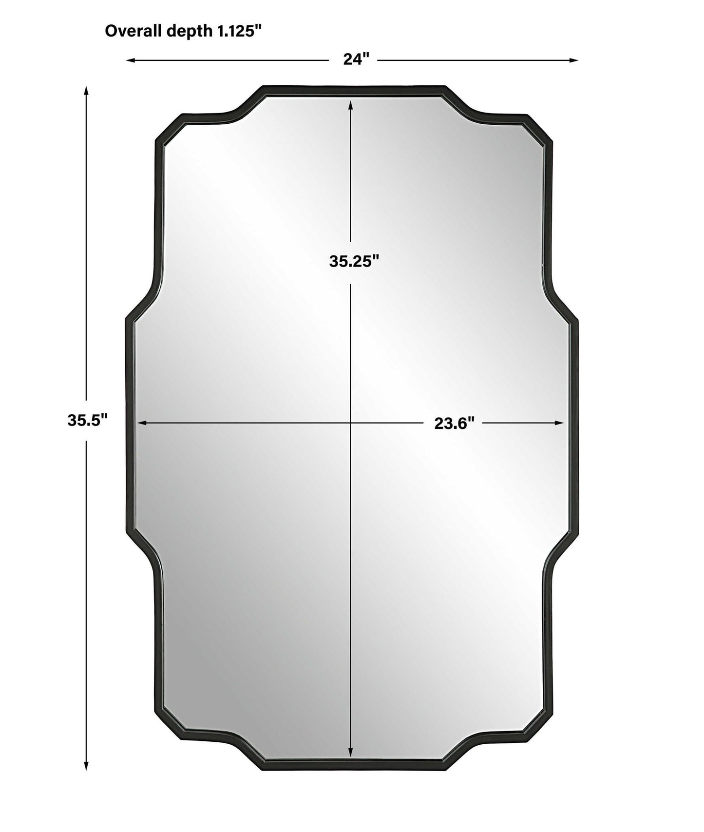 Casmus - Iron Wall Mirror - Black