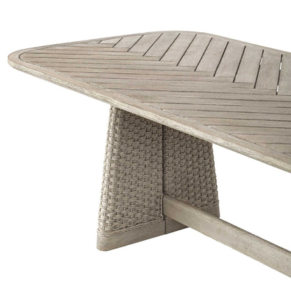 Harbor - Herringbone Indoor-Outdoor Dining Table - Brown