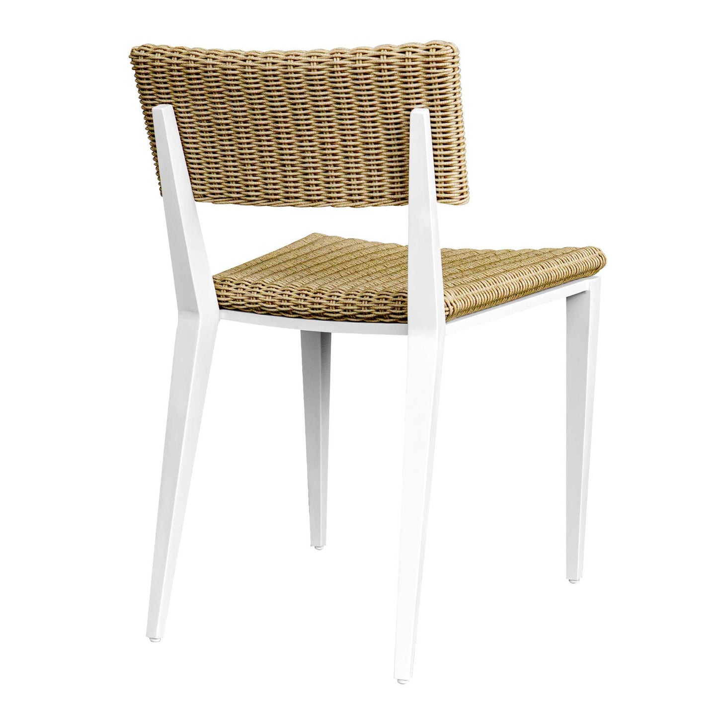 Calbas - Outdoor Dining Chair - White / Woodtone