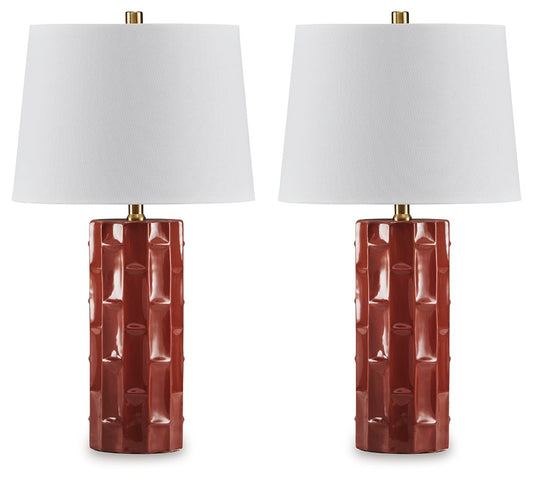 Jacemour - Burnt Umber - Ceramic Table Lamp (Set of 2)