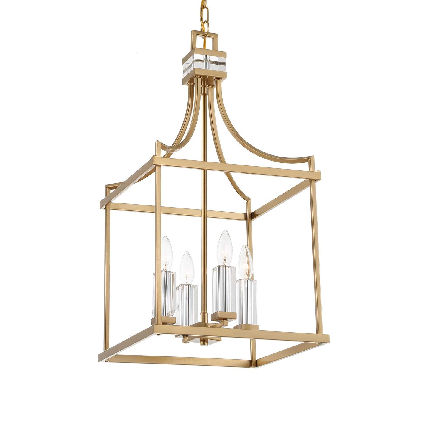 Montreal - 4 Light Brass Lantern Pendant - Gold
