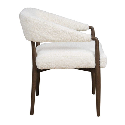 Austell - Shearling Dining Chair - Brown / White
