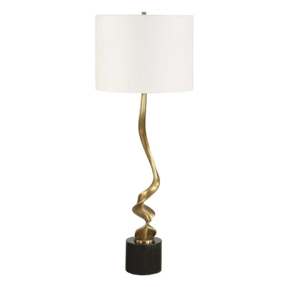Spiraling - Cordless Brass Buffet Lamp - Black / Gold