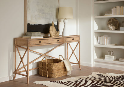 Retreat - Pole Rattan Console