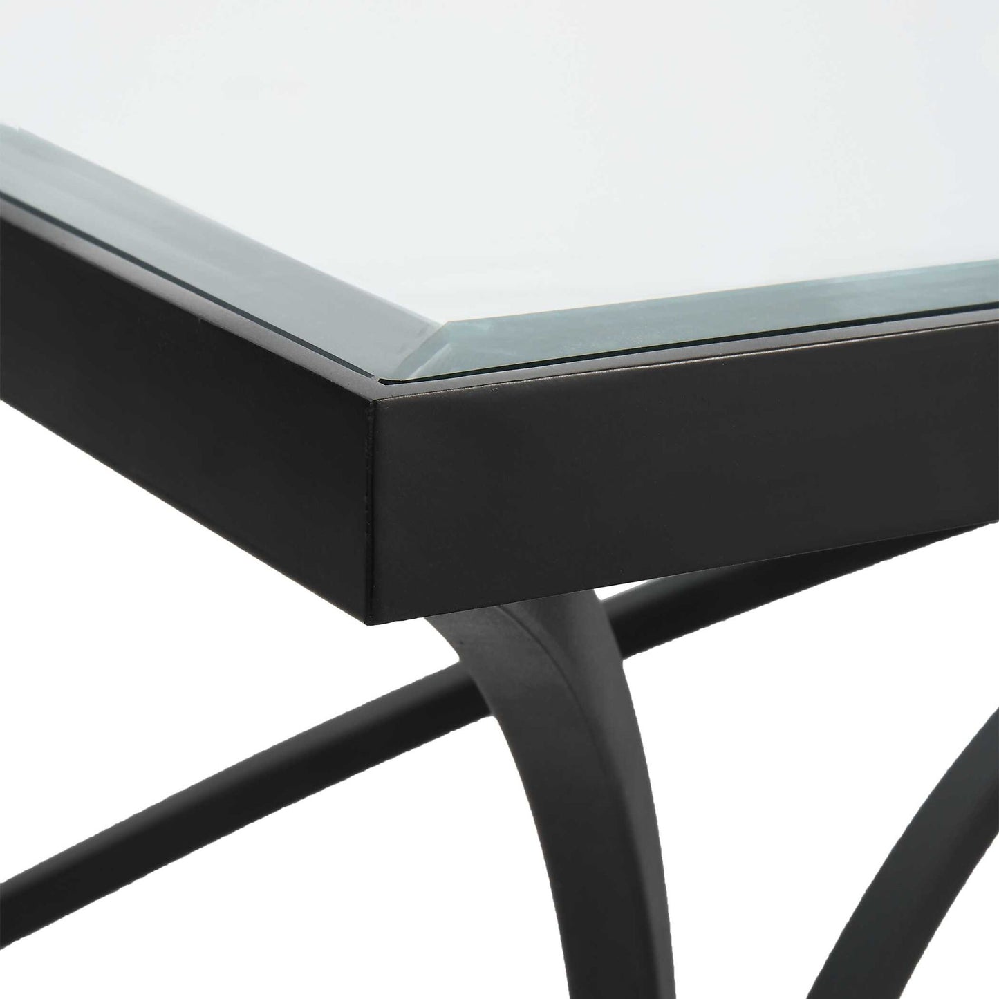 Alayna - Metal & Glass Coffee Table - Black