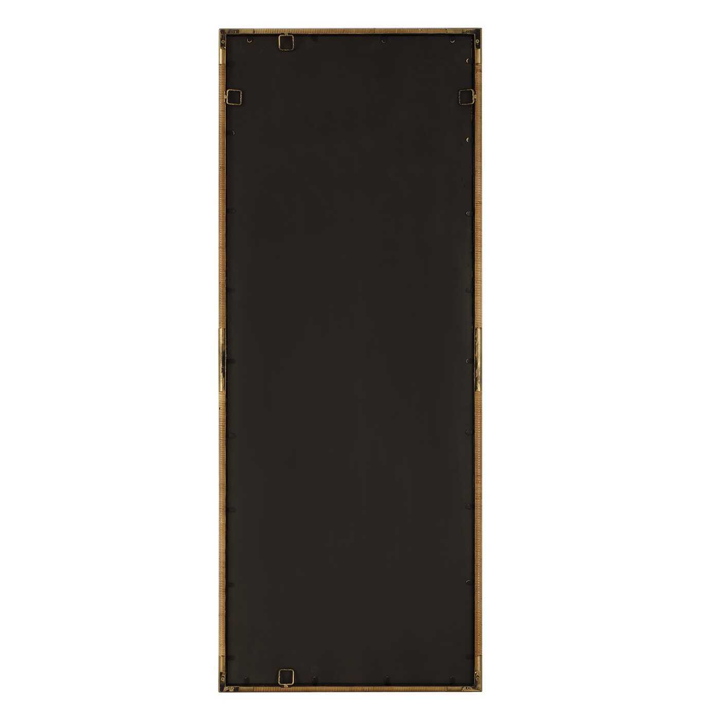 Kampar - Full Length Rattan Tall Mirror - Gold / Woodtone