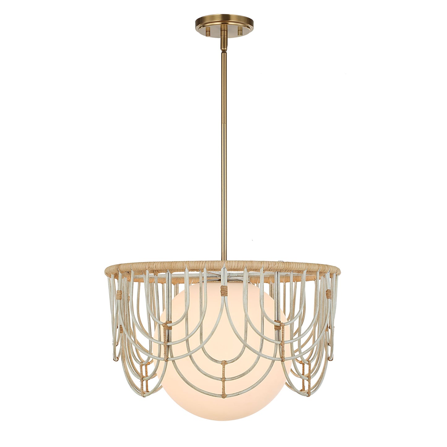 Arches - 1 Light Rattan Pendant - Light Brown