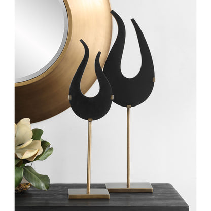 Black - Flame Sculptures (Set of 2)