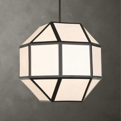 Hoi An - 4 Light Geometric Chandelier - Black