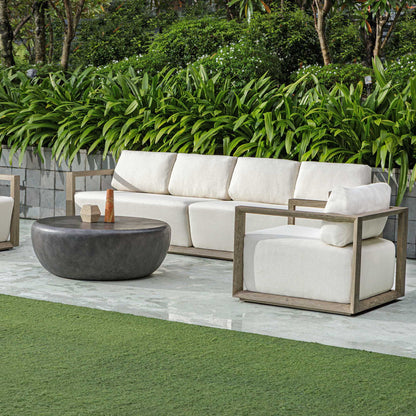 Remsen - Outdoor Sofa - White / Brown
