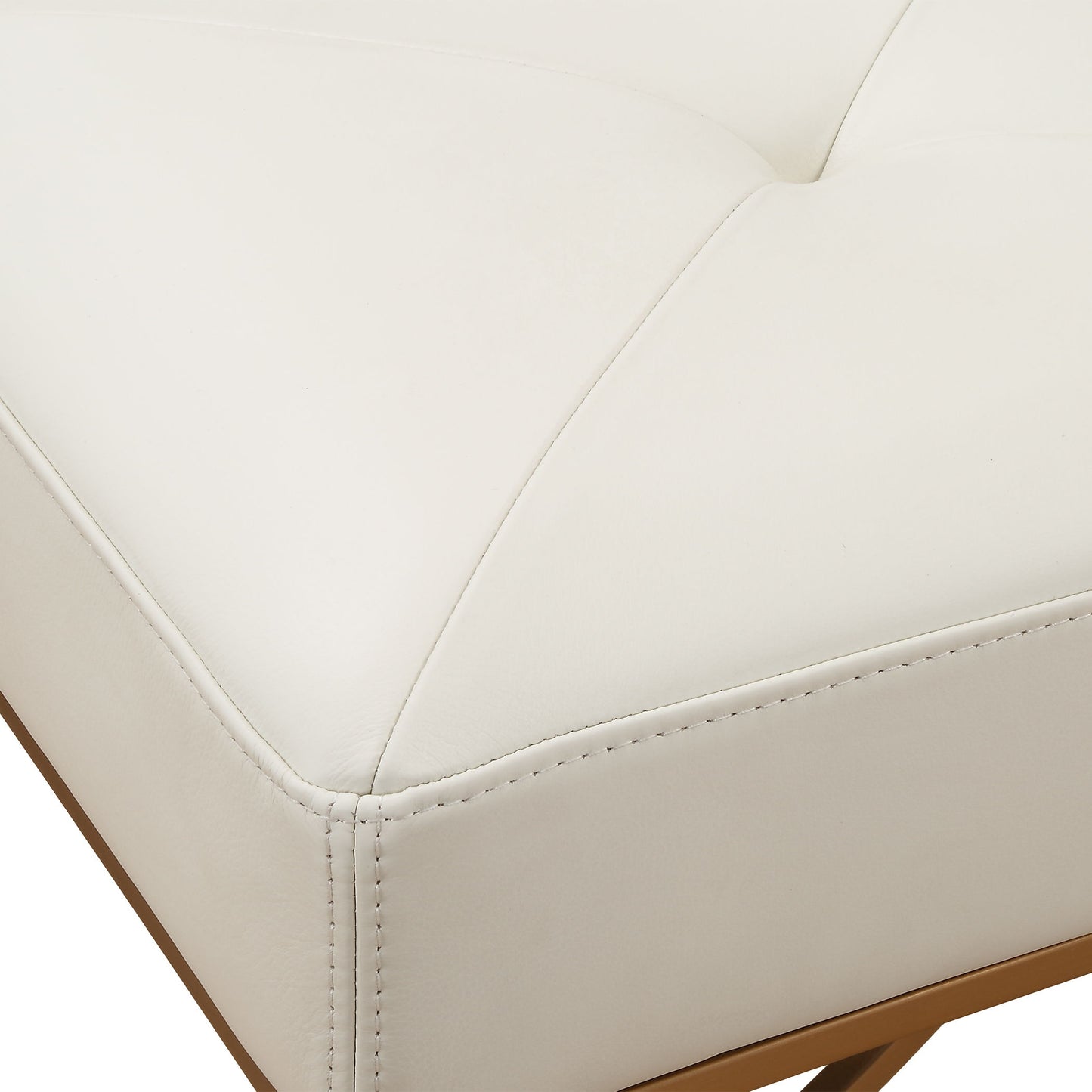 Swale - Ivory Leather Bench