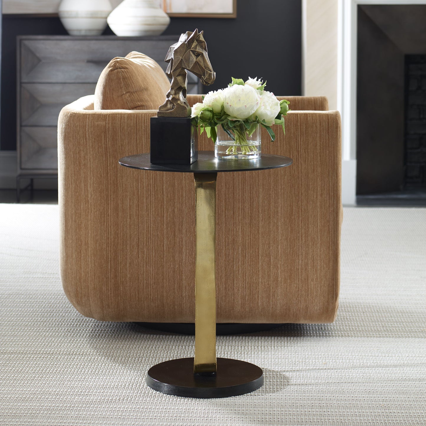 Aperture - Accent Table - Brass