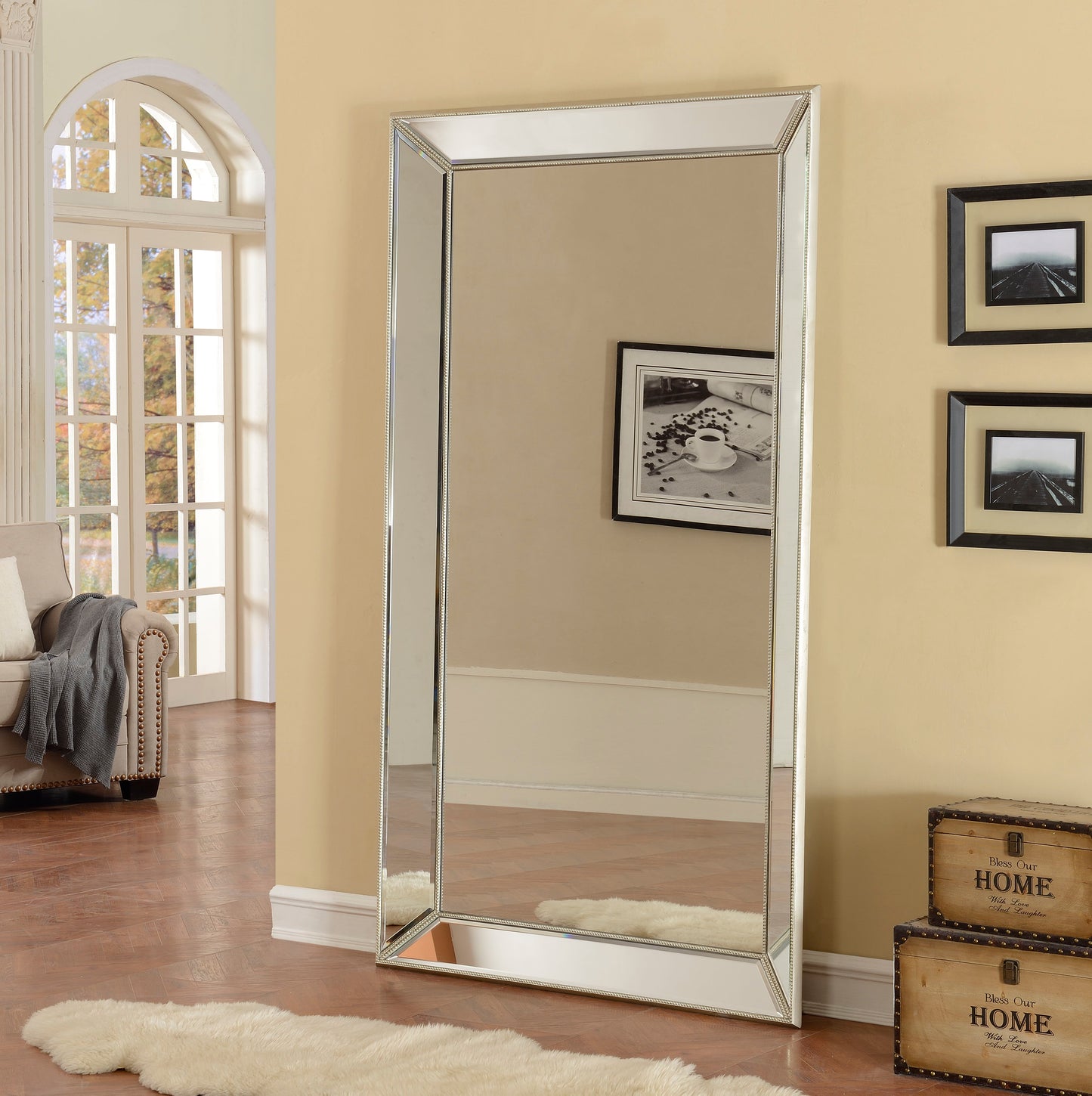 Tae - Rectangular Floor Mirror - Maria Champagne Gold