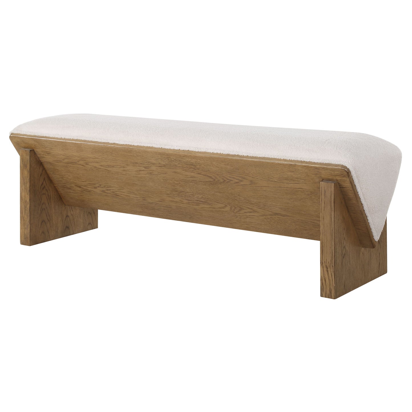 Wedged - Ivory Fabric Bench