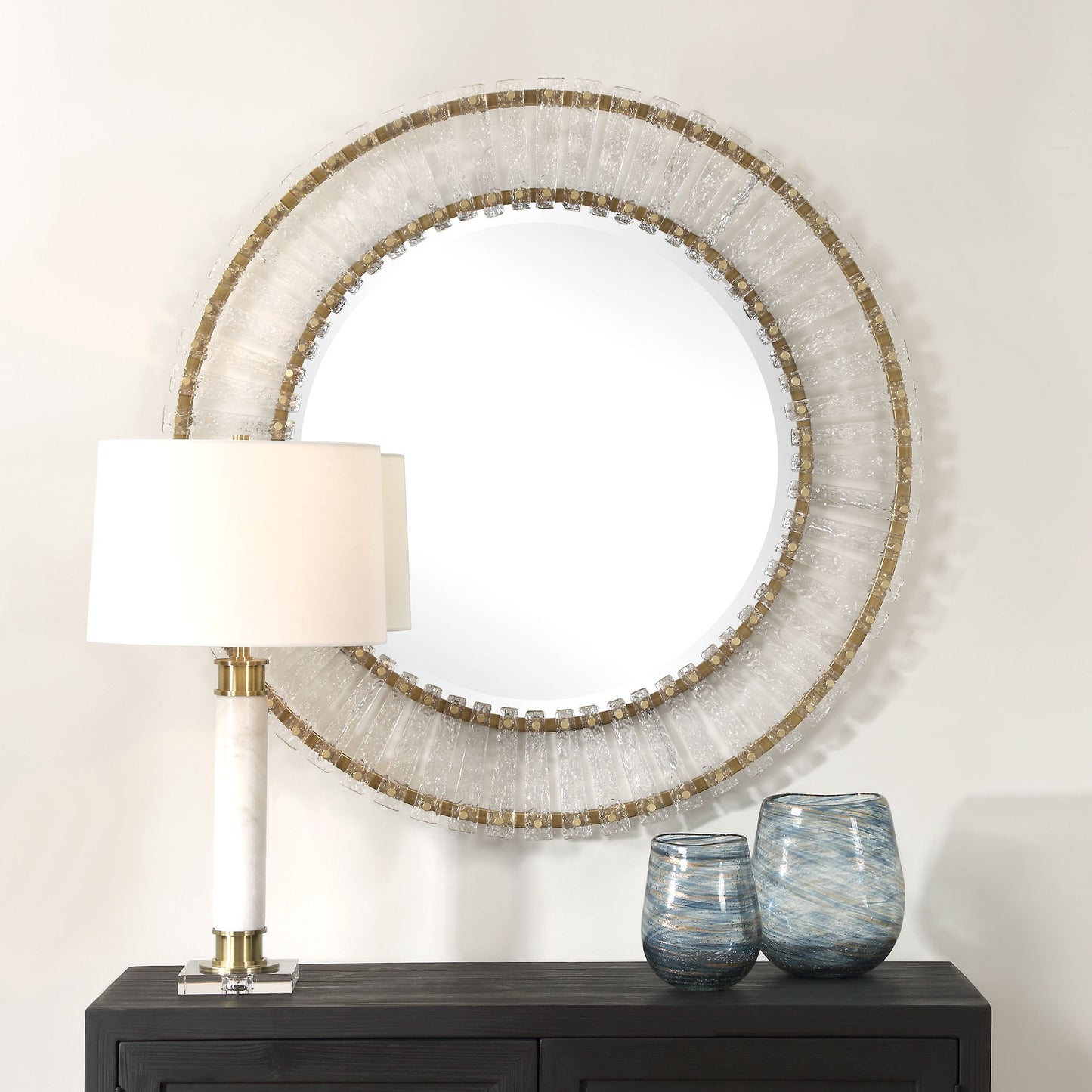 Denali - Textured Glass Round Mirror