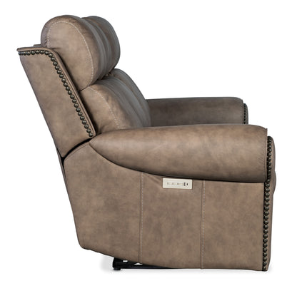 SS - Duncan Power Sofa With Power Headrest & Lumbar - Light Brown