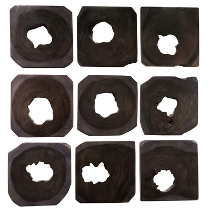 Bahati - Wood Wall Art (Set of 9) - Ebony Black