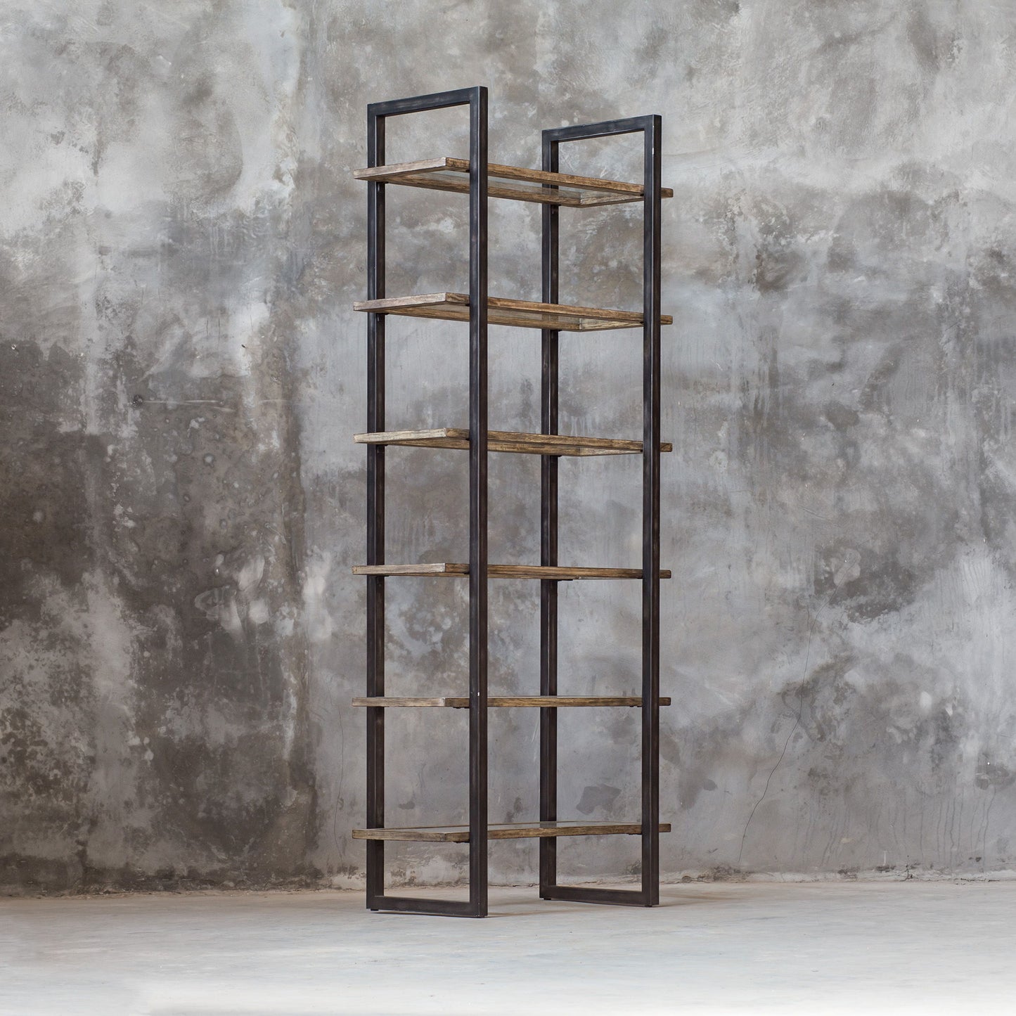 Olwyn - Industrial Etagere - Dark Brown