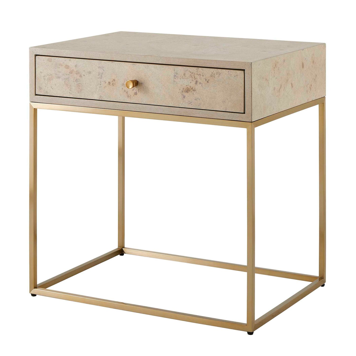 Pembrook - Side Table - Light Washed / Brass