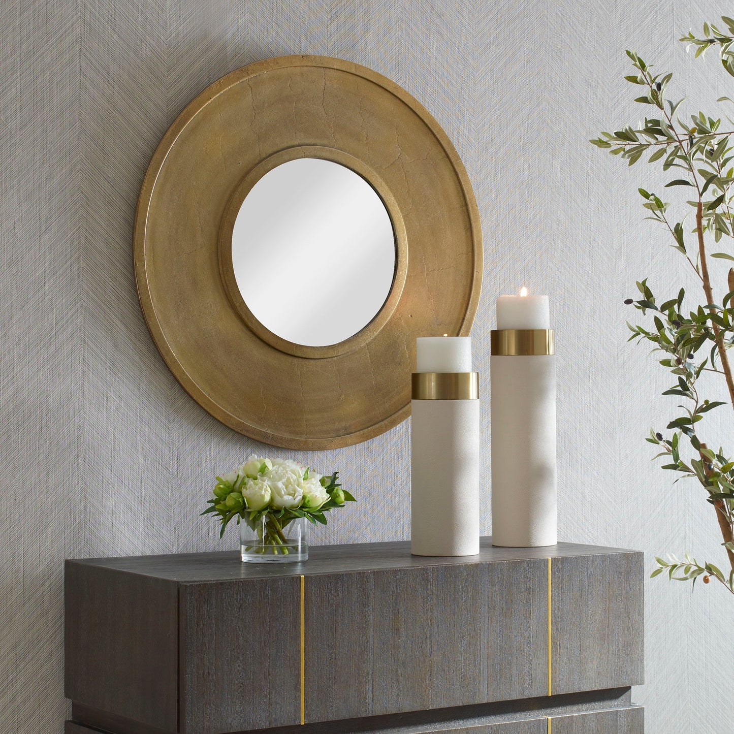 Axel - Round Brass Mirror