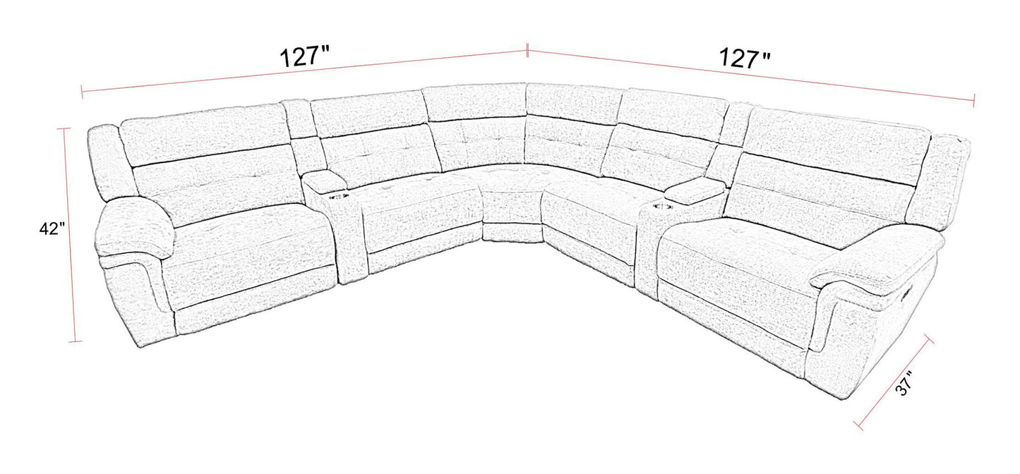 Richland - Modular Power Reclining Sectional With Power Adjustable Headrests