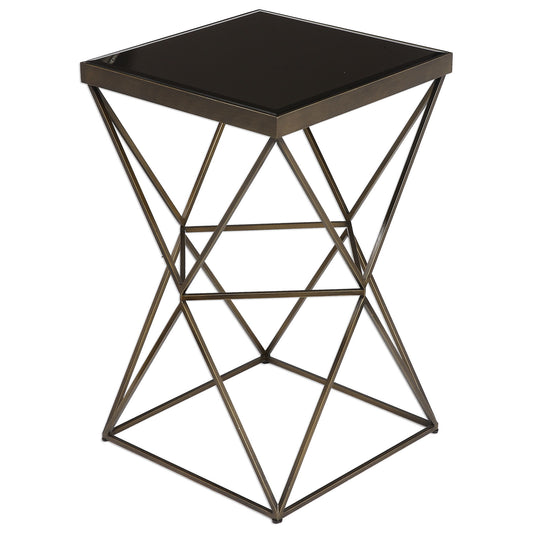 Uberto - Caged Frame Accent Table - Black