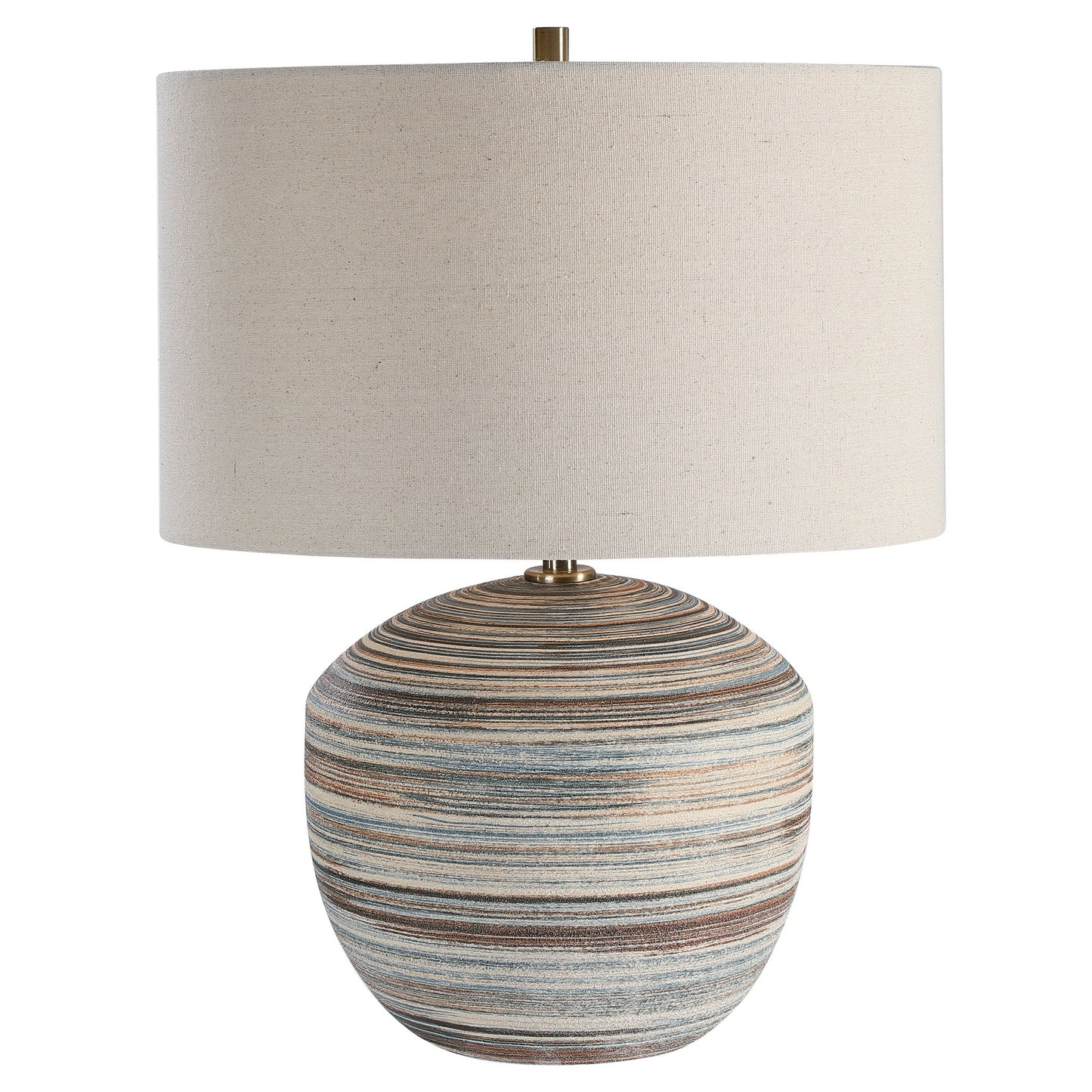 Prospect - Striped Accent Lamp - Light Brown