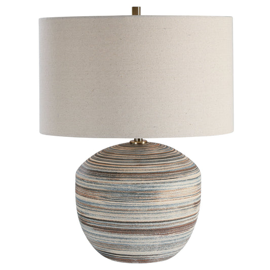 Prospect - Striped Accent Lamp - Light Brown