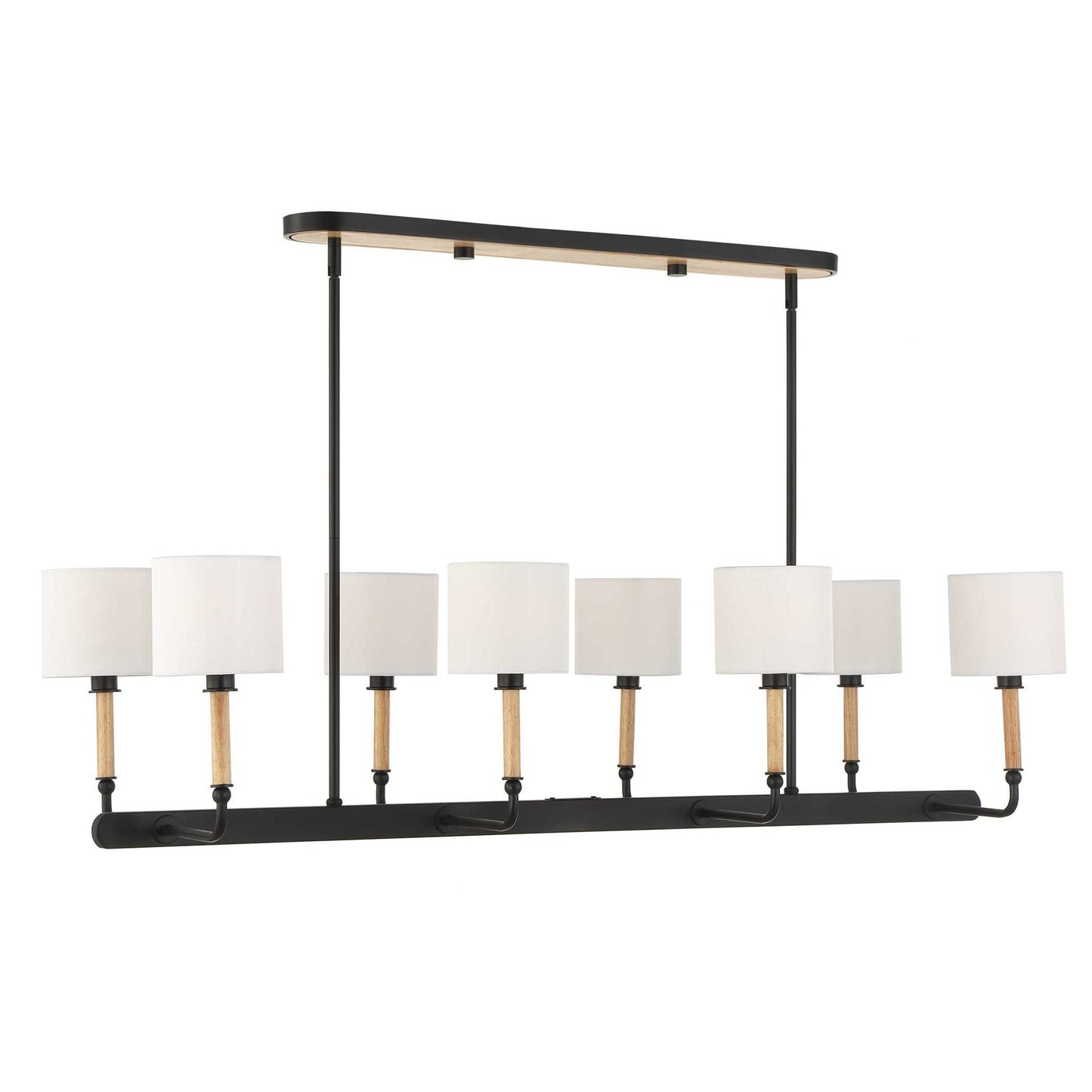 Franconia - 8 Light Pendant - Black / White