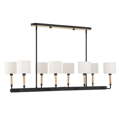 Franconia - 8 Light Pendant - Black / White