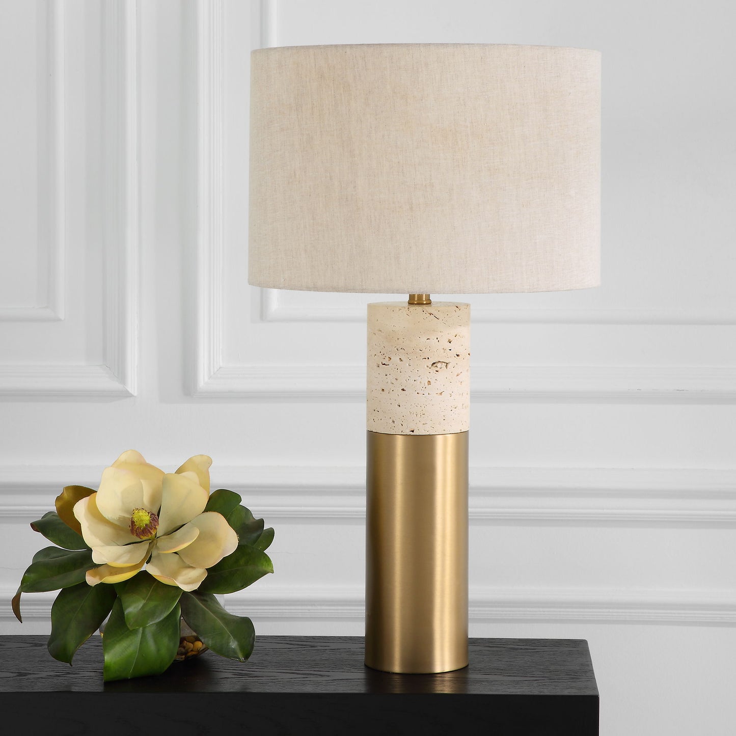 Gravitas - Elegant Brass & Stone Lamp