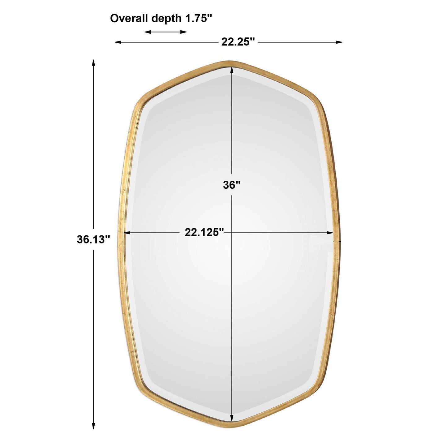 Duronia - Mirror - Antiqued Gold